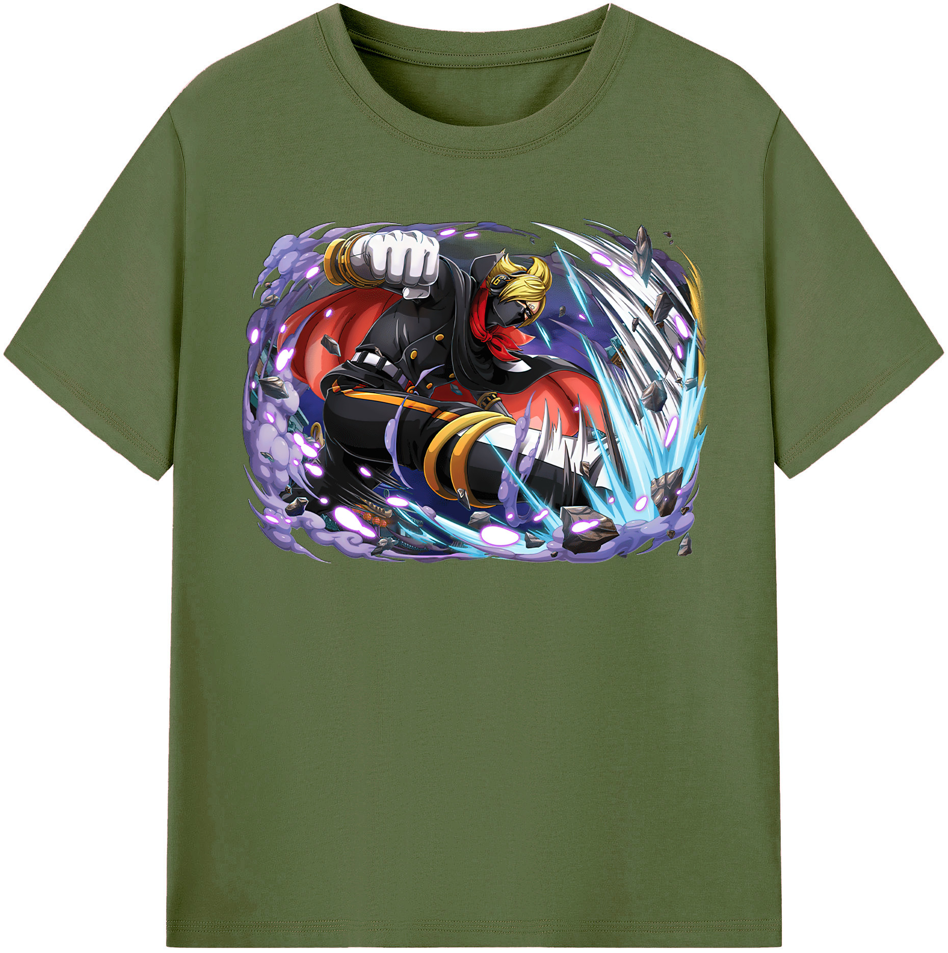 ワンピース ロロノア・ゾロ ONE PIECE Roronoa Zoro 綿100％半袖Tシャツ（フロントプリント）